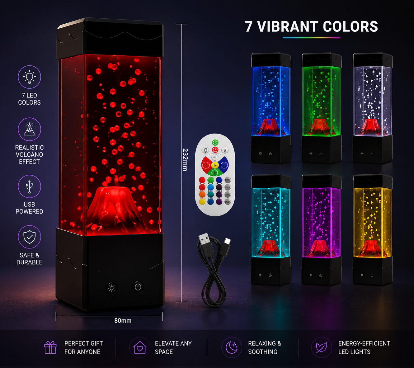 AuraFlow™ Volcano Lava Lamp
